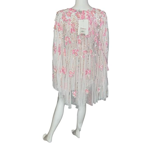 Mac Duggal Ivory High Neck Embellished Trapeze Dress 5917 Women’s Sz 6 NWT - Picture 7 of 8